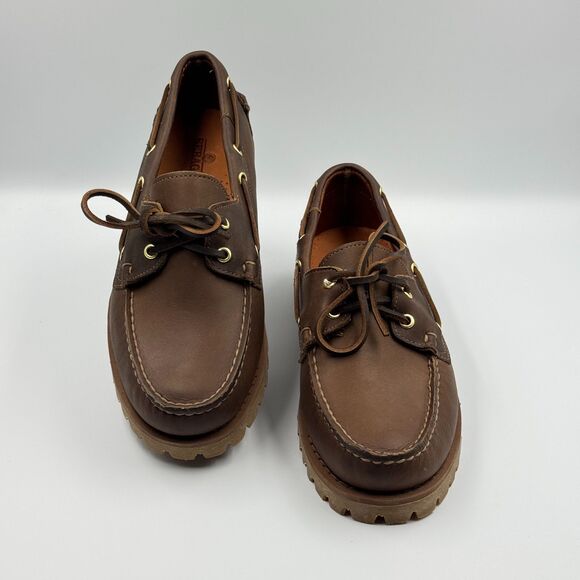 Sebago Mens 9.5 Brown Ranger Waxy Leather Boat Shoe Loafer Lug Sole Casual main image 12